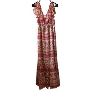 Lauren Conrad floral maxi ruffle dress size 2